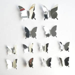 12 Pieces DIY Mirror Combination 3D Butterfly Wall Stickers Decals Home Decoration