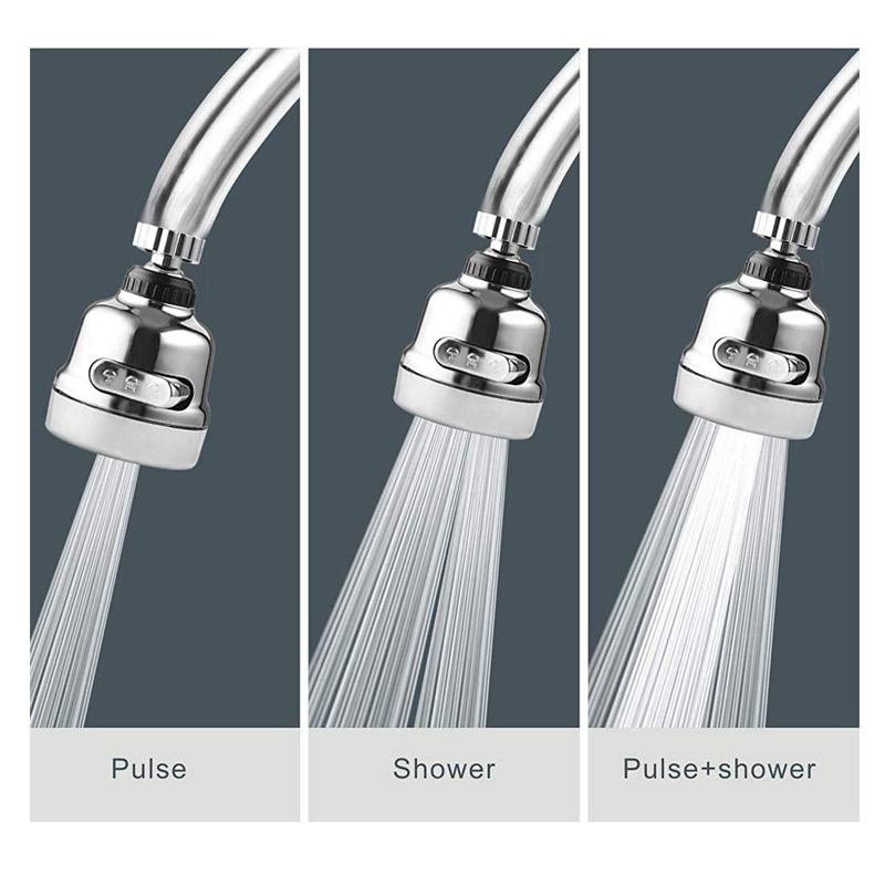 High Pressure 360 degree Rotating 3 modes water spray power shower kitchen faucet filter shower head