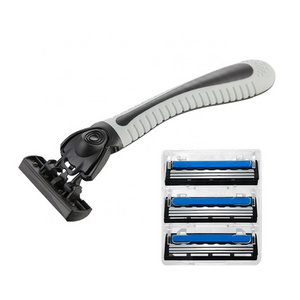 Plastic shaving razor best quality men razor set 6 blades disposable shaving razor