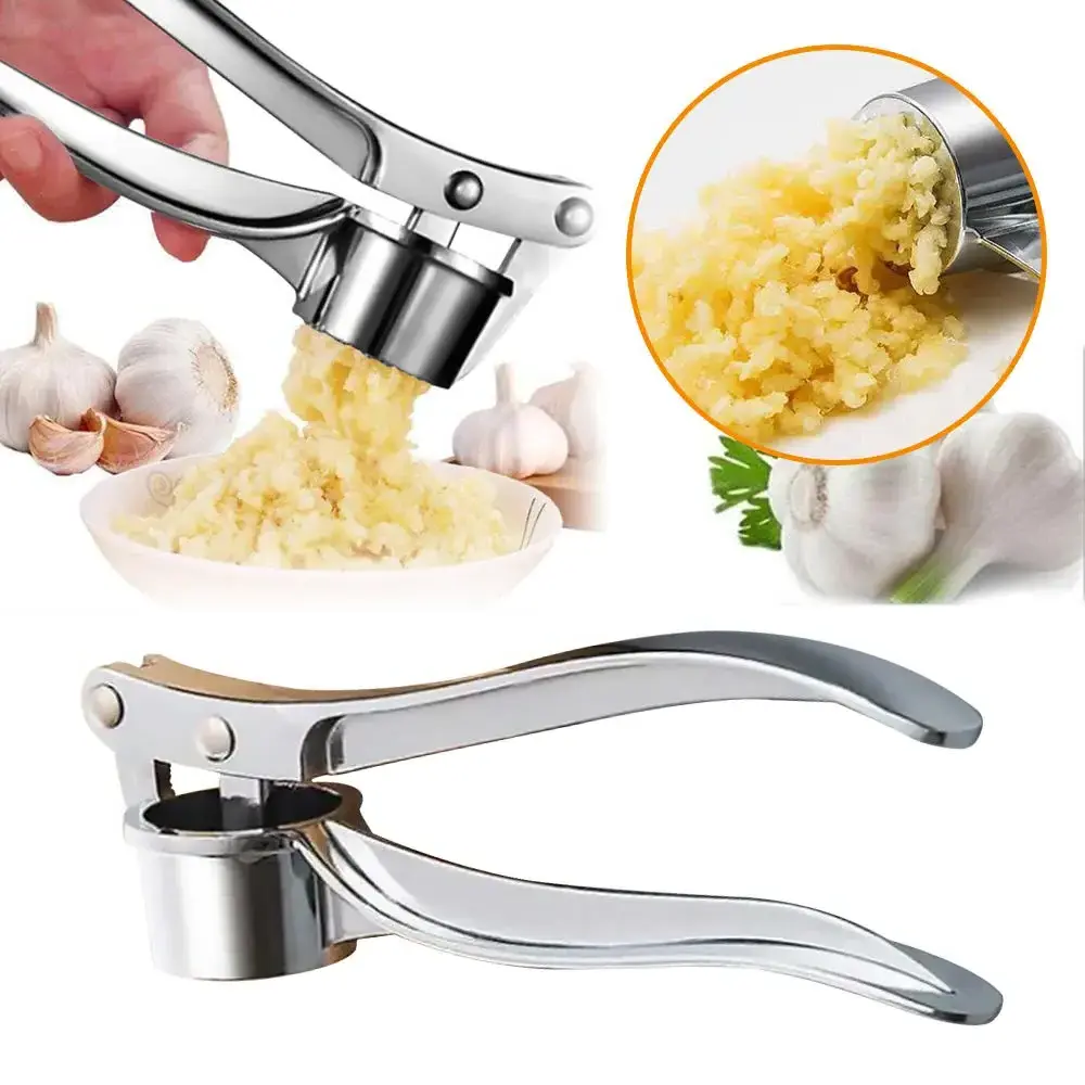 Zinc Alloy Garlic Presser Chopper Mincer Ginger Crusher Peeler Squeezer