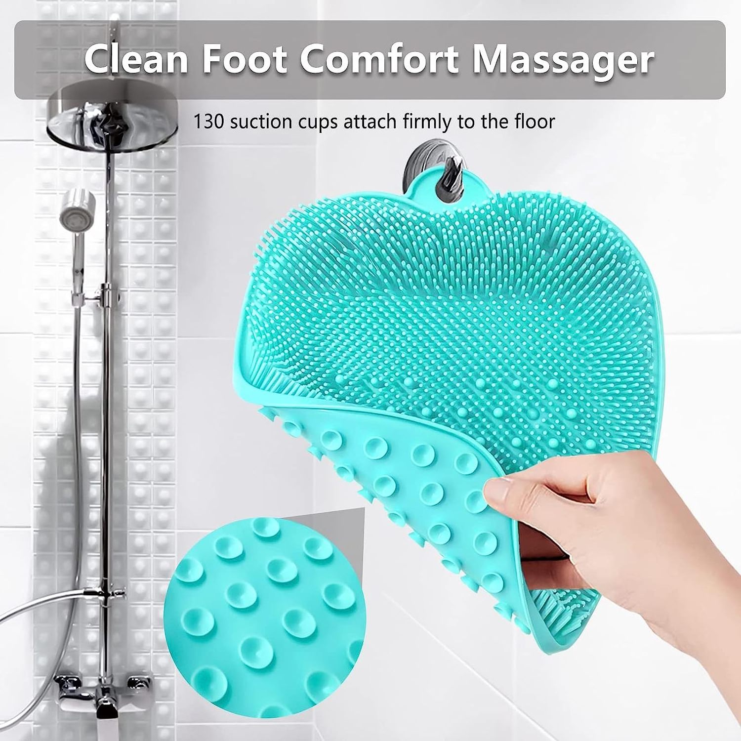 Foot Cleaner & Shower Foot Massager Improve Circulation Shower Foot Scrubber Mat with Non-Slip Suction Cups