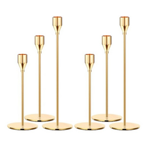 Candles Led Candle Thick inch 3/4 Fits Party Dinning Wedding for Holder Candle Taper Gold Metal Oatnauxil