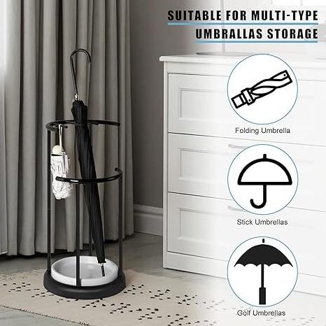 Metal Umbrella Stand Rack Indoor Umbrella Holder Stand for Entryway Decorative Umbrella Storage Organizer