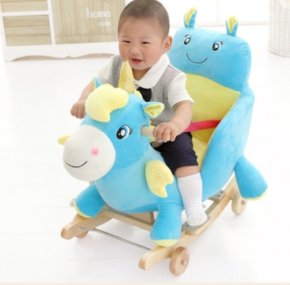 Children's toy baby plush rocking horse