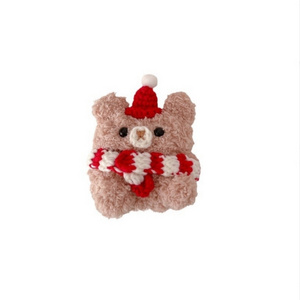 Plush red scarf Bear applies to Apple Bluetooth earphone cover AirPods pro1/2/3 Generation soft case