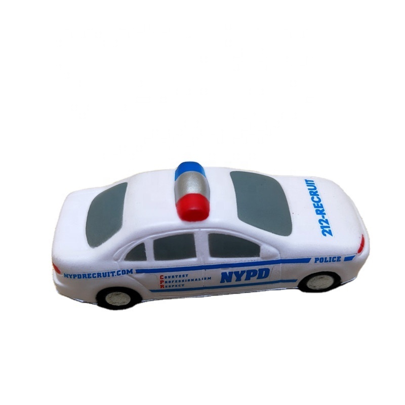 2020 Hottest Foam Toy Custom Logo Printed Police Car Stress Ball Pu Foam Stress Car