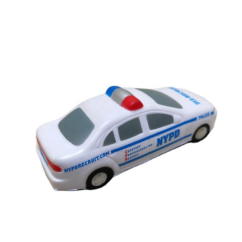 2020 Hottest Foam Toy Custom Logo Printed Police Car Stress Ball Pu Foam Stress Car