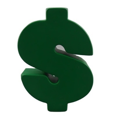 Various colors stress reliever dollar sign shape PU stress ball dollar sign shape squishy toy