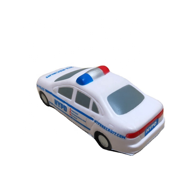 2020 Hottest Foam Toy Custom Logo Printed Police Car Stress Ball Pu Foam Stress Car