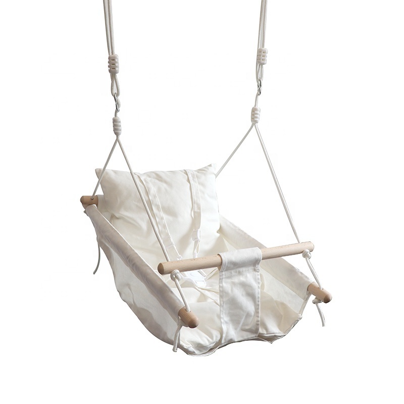 Wooden Hanging Swing Seat Chair for Baby up to 4 Years Old Hanging Kit Included Customized Colors Available