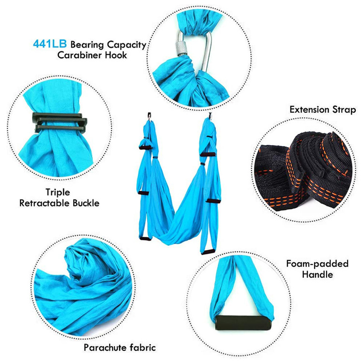 Harbour Swing Aerial Yoga Hammock Set Stand with Ceiling Anchors for Gym Home Hanging