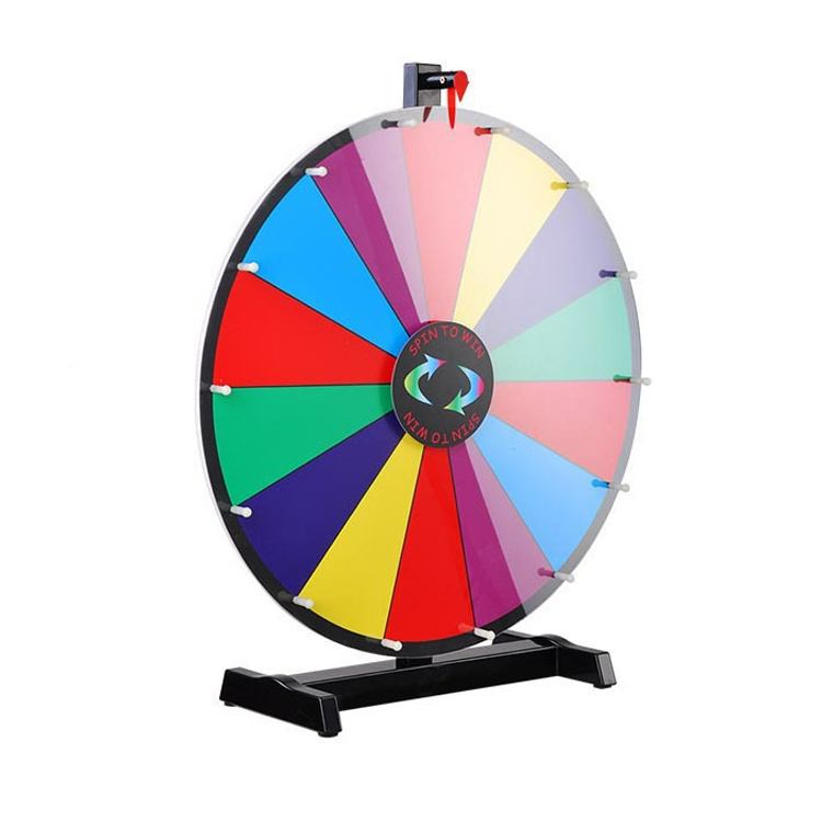 Wholesale 18 Inch Good Quality Tabletop Prize Wheel Game Board Spinning Wheel For Prizes With Stand