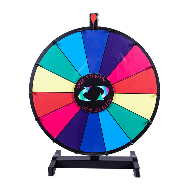 Wholesale 18 Inch Good Quality Tabletop Prize Wheel Game Board Spinning Wheel For Prizes With Stand