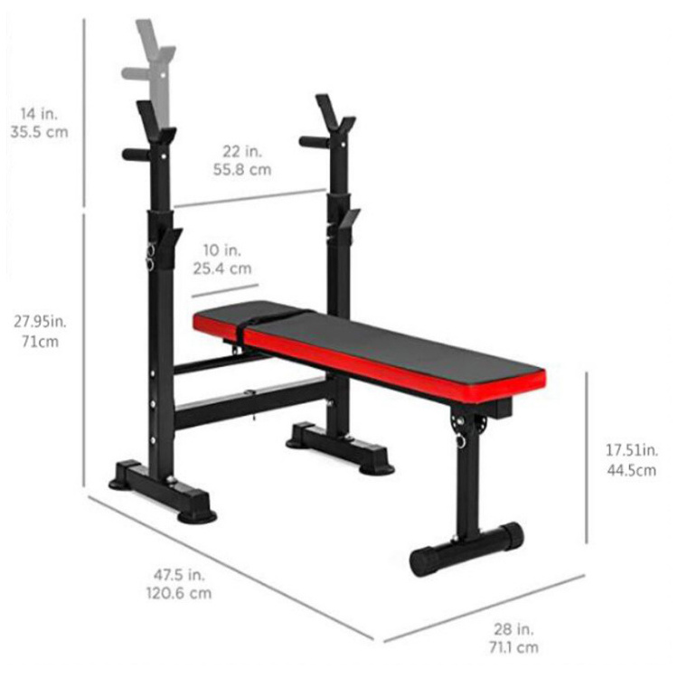 Harbour Gym Fitness Equipment Foldable Adjustable Weight Lifting Press Barbell Bench