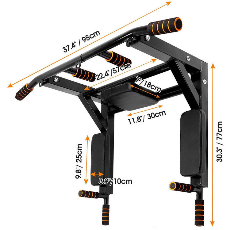 Hot Selling Indoor Home Gym Dip Station Chin Up Bar Wall Mounted Pull Up Bar