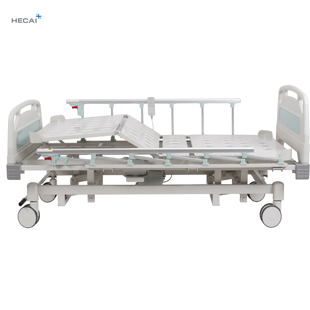 Hecai Wholesale Aluminum Alloy Side Rail 3 Function Electric Clinic Hospital Bed With Infusion Pole