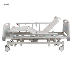 Hecai Wholesale Aluminum Alloy Side Rail 3 Function Electric Clinic Hospital Bed With Infusion Pole