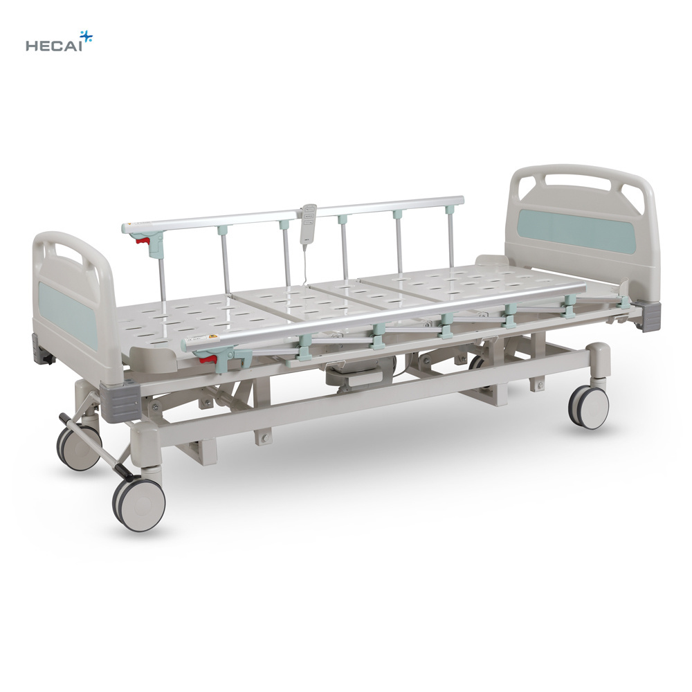 Hecai Wholesale Aluminum Alloy Side Rail 3 Function Electric Clinic Hospital Bed With Infusion Pole