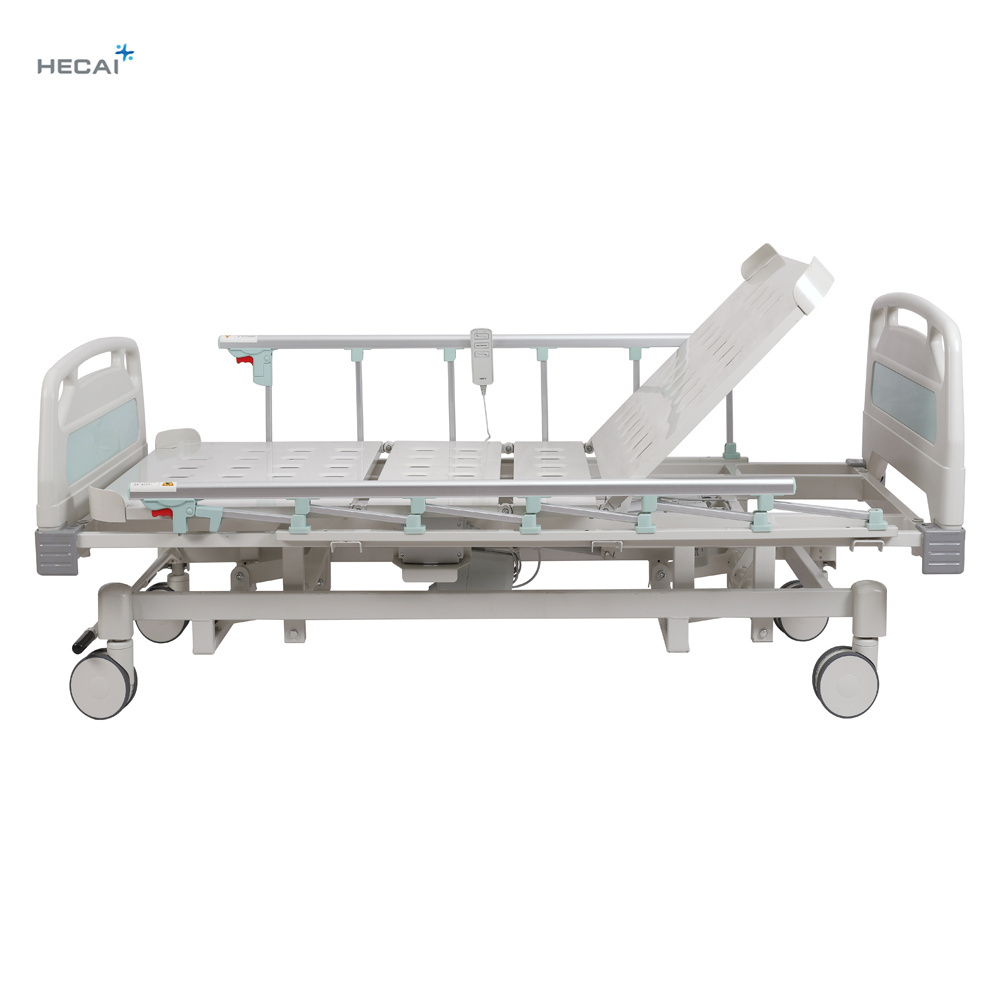 Hecai Wholesale Aluminum Alloy Side Rail 3 Function Electric Clinic Hospital Bed With Infusion Pole