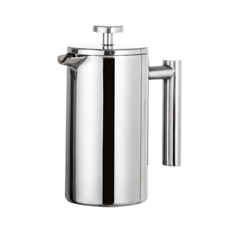 High Quality 350ml 800ml 1000ml Double-Wall Metal Insulated Stainless Steel French Press Coffee Maker