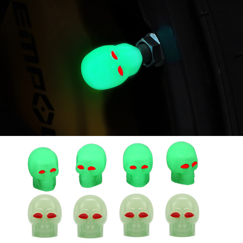 Custom glow in the dark valve stem covers fluorescent car tire valve caps