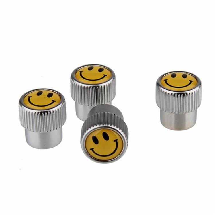 Customized Zinc Alloy Metal Auto Parts Black Chrome Tyre Wheel Valve Dust Caps