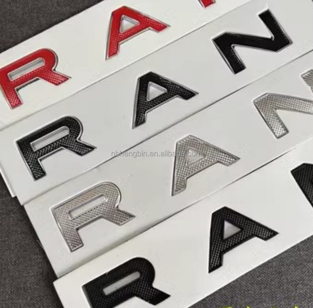 Wholesale Custom 3d Plastic Abs Black letters Logo Chrome Car Badge Auto Emblem For Car Body Decal