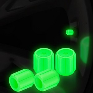 4pcs Glow In The Dark Tire Valve Caps Fluorescent Tyre Valve Cap Luminous Tire valve caps