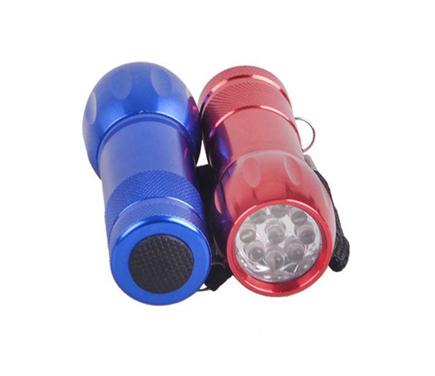 Tiny 9 LED Portable cheap Aluminum Alloy Torch Light Led Flashlight