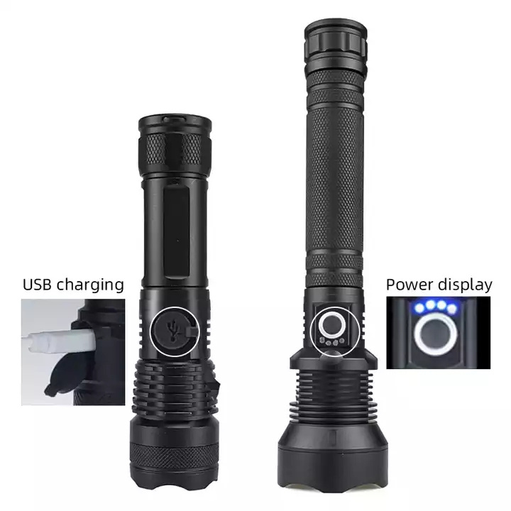 Custom 18650 Rechargeable Battery Flashlight 5 Modes Led Tactical Flashlight Zoomable T6 Torch Light For Camping