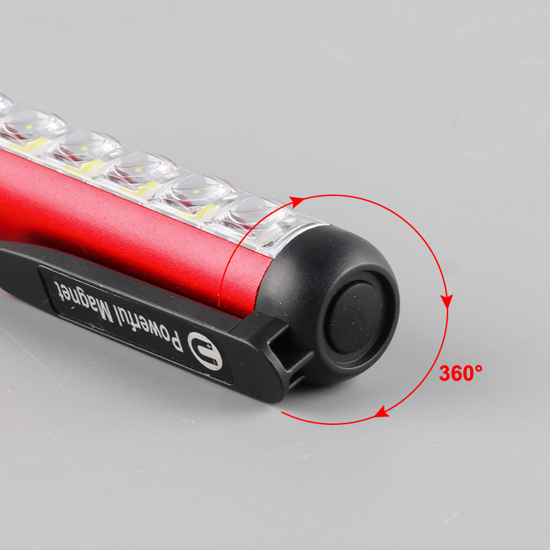 Multifunctional Portable Rechargeable Strong Magnets Pen Clip Work Light Mini Flashlights with Side Light