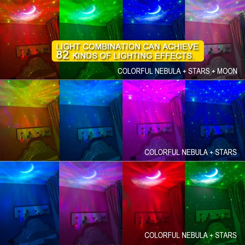 Upgraded Kids Star Starry Nebula Moon Ceiling Astronaut Projector Astronaut Night Light with Bluetooth Speaker