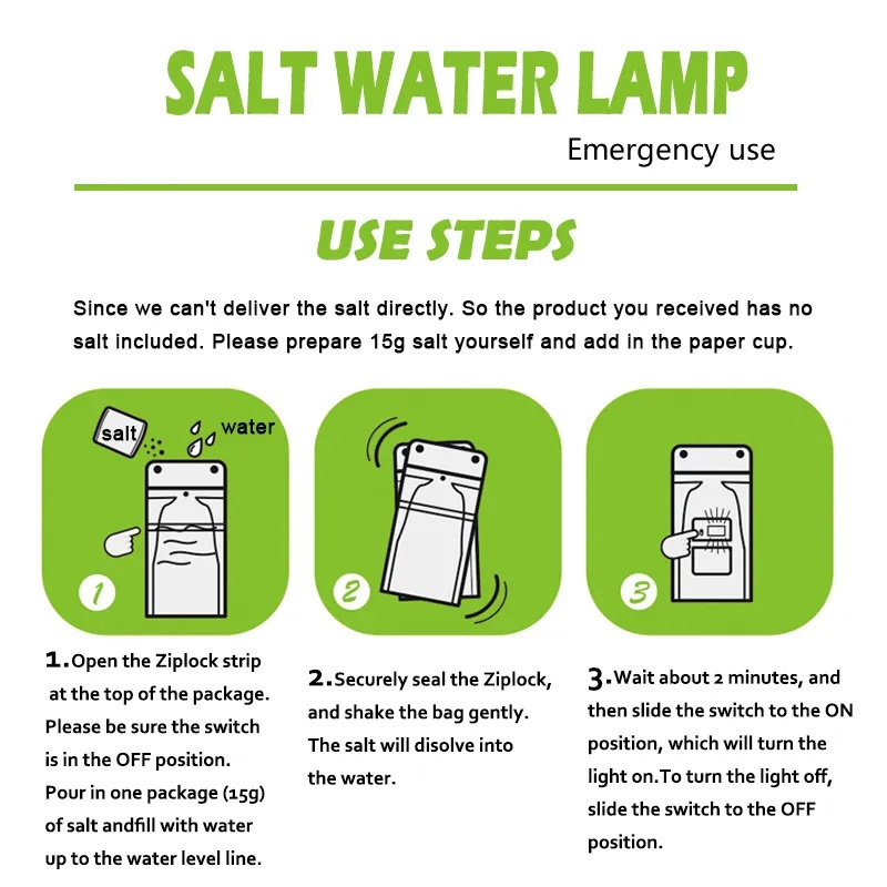 Latest Salt Water Lantern Lamp Emergency Night Light For Camping Outdoor Brine Led Light