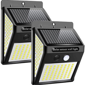 Super Bright Outdoor IP65 Waterproof 300 Degree Wide Angle Lighting PIR Motion Sensor 144 LED Solar Powered Security Wall Light