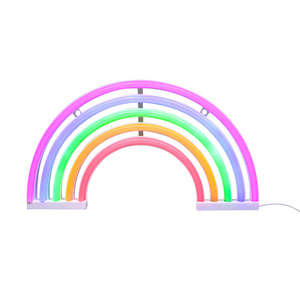 3AA Or USB Charging Rainbow Led Wall Lamp Home Party Birthday Bedroom Bedside Table Decoration Light Gifts LED Neon Light