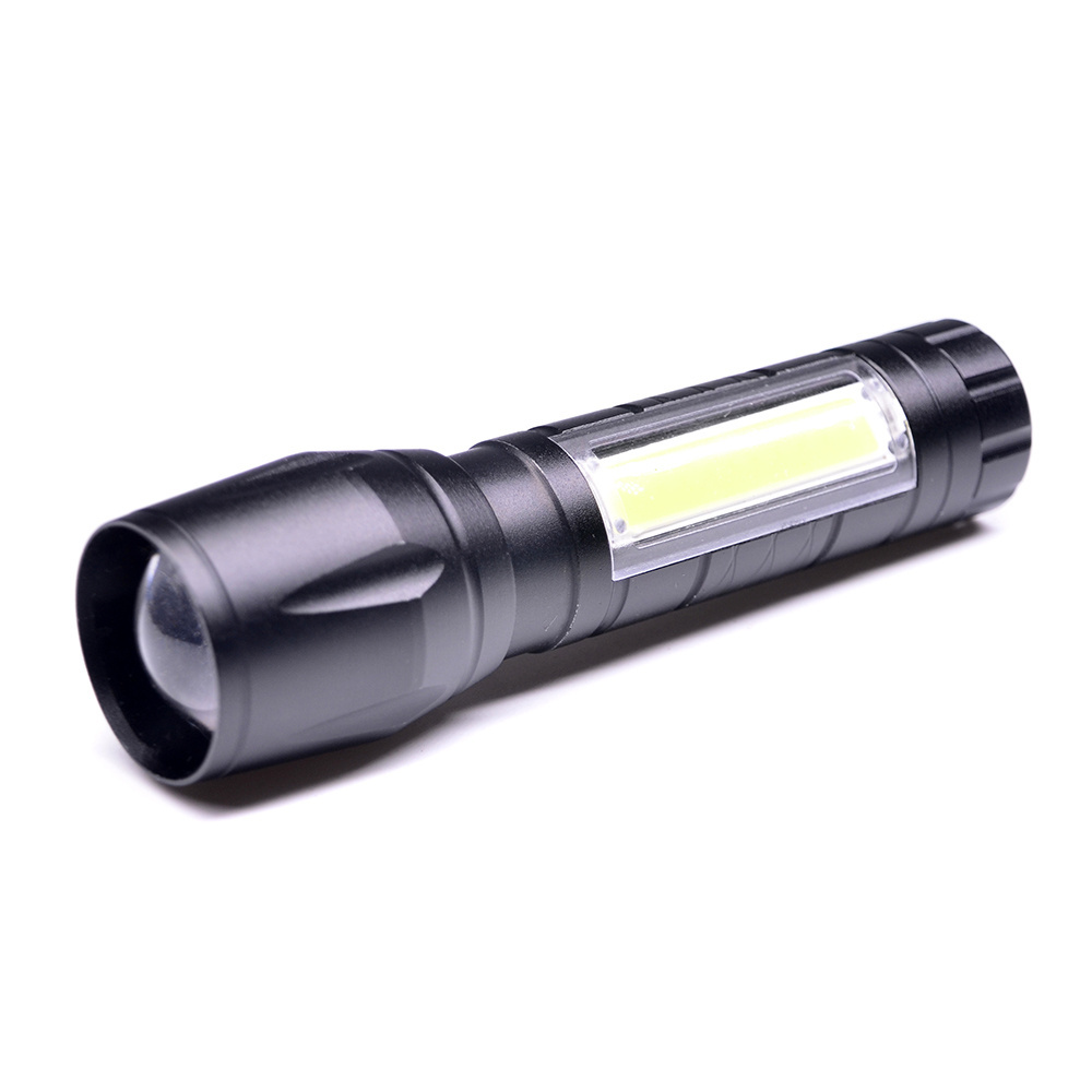 65LMs Aluminium Flashlights House 3 Modes XPE&COB Chinese Led  Flash Light Torch Tactical Elite Flashlight with Zoomable Focus