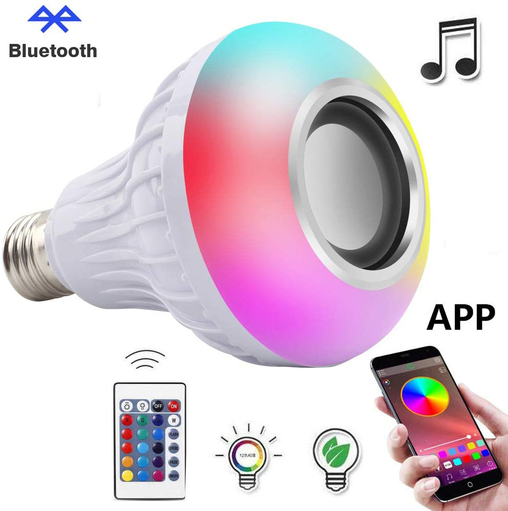 CE RoHS E27 B22 Remote Control APP Control RGB Multi Color Changing Speaker Blue tooth Generation II LED Smart Light Bulb