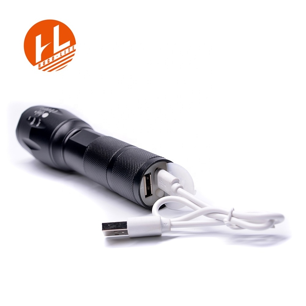 Bear the Freight Charge 72hrs Delivery Term 5 Modes Zoomable Rechargeable Led Torch Flashlight with USB Charger