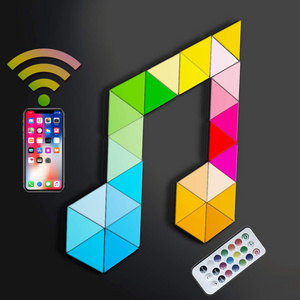 APP or Remote or Touch Control Dimming RGB Color Triangle Splicing Modular Smart Panels LED Night Light for Party Home