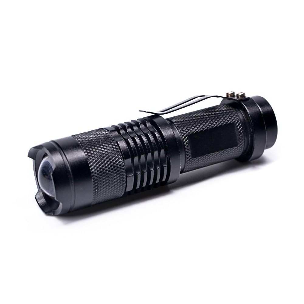 Low Price Super Bright Anti-Skidding Compact 3 Modes Tactical Mini Zoomable Super Bright LED Flashlight with Clip