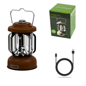 Lightweight Rechargeable Emergency Campsite Light Hanging Lamp Retro Portable Stepless Adjusted Camping Lantern