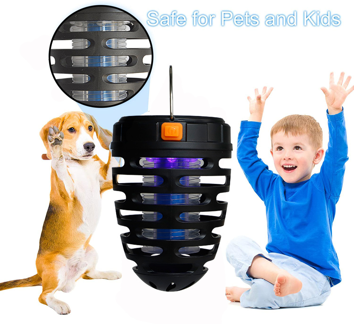 Indoor Outdoor Waterproof Bug Zapper Electric Powerful Insect Hook Mosquito Killer Lamp for Home Garden Backyard