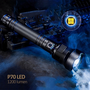 Lightingpass High Quality Super Bright Type-C Rechargeable Zoom Torch Xhp70 Emergency Self Defense Hunt Tactical LED Flashlight