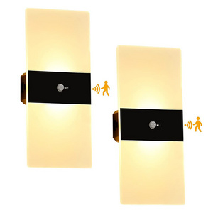 Indoor Magnetic Mounted USB Rechargeable Touch or PIR Motion Sensor Night Light Decorative LED Sconce Bedside Wall Lamp PS Modem