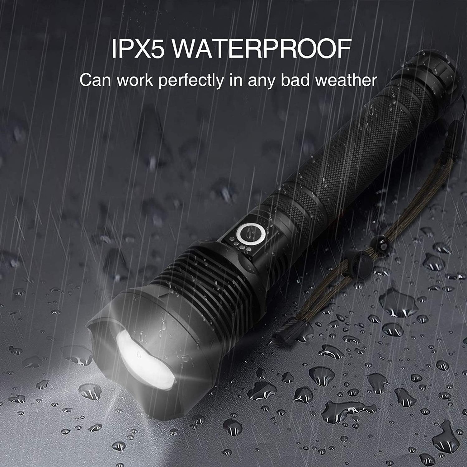 New XHP70.2 High Lumen Flashlight USB Rechargeable Telescopic Zoomable Power Display LED Flashlights 5000 Lumen Hand Torch Light