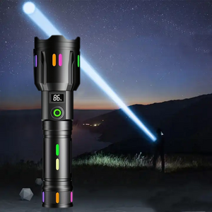 High Lumen Digital Power Display Torch Tactical 5 Modes Power Bank Zoomable Waterproof White Laser Long-Range Flashlight