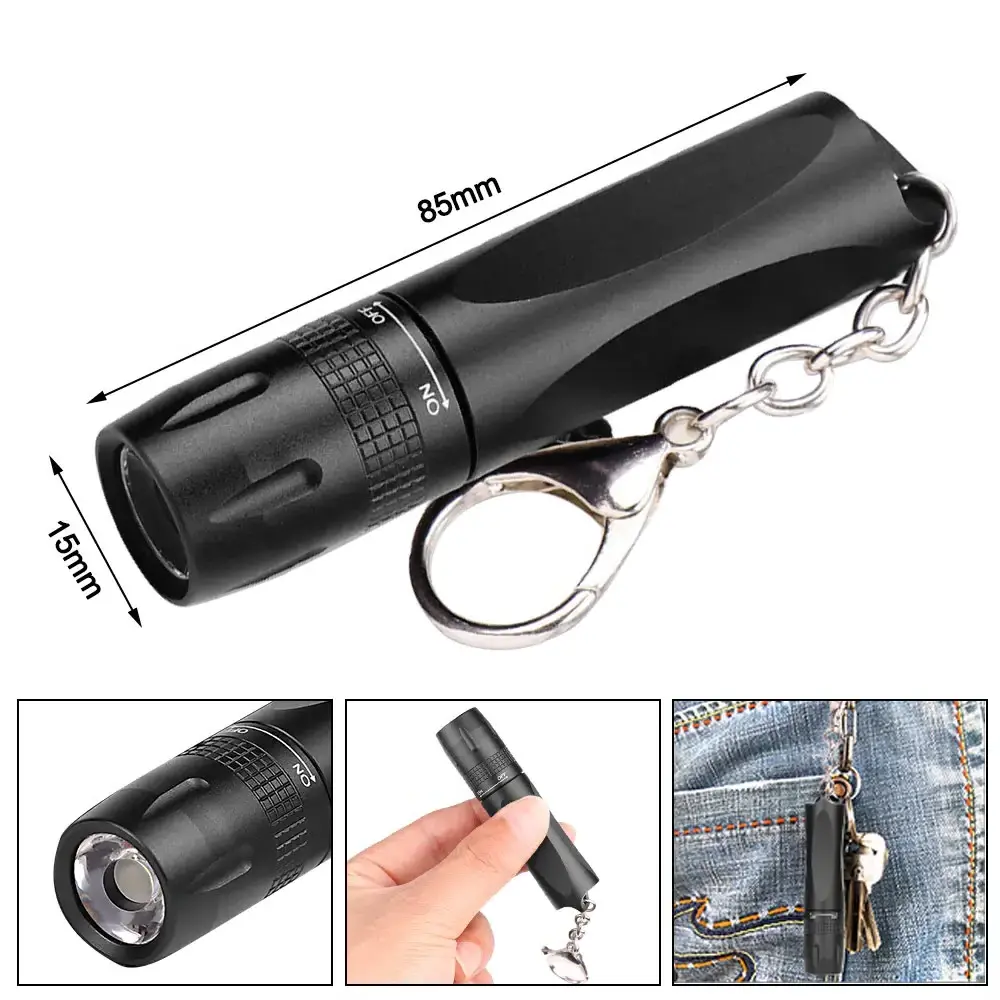 Handheld Mini Portable Highlight Powered by AA or 14500 Battery Torch Waterproof Small Keychain T6 LED Flashlight