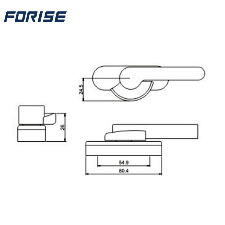 Aluminium Alloy UPVC Windows accessories closure Handle sliding moon lock window crescent lock