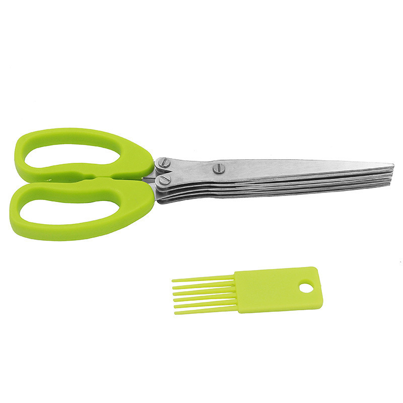 2020 new 3 Layers Scissors Multi-functional Stainless Steel Kitchen Scissors Sushi Shredded Scallion Cut Herb Spices Scissors