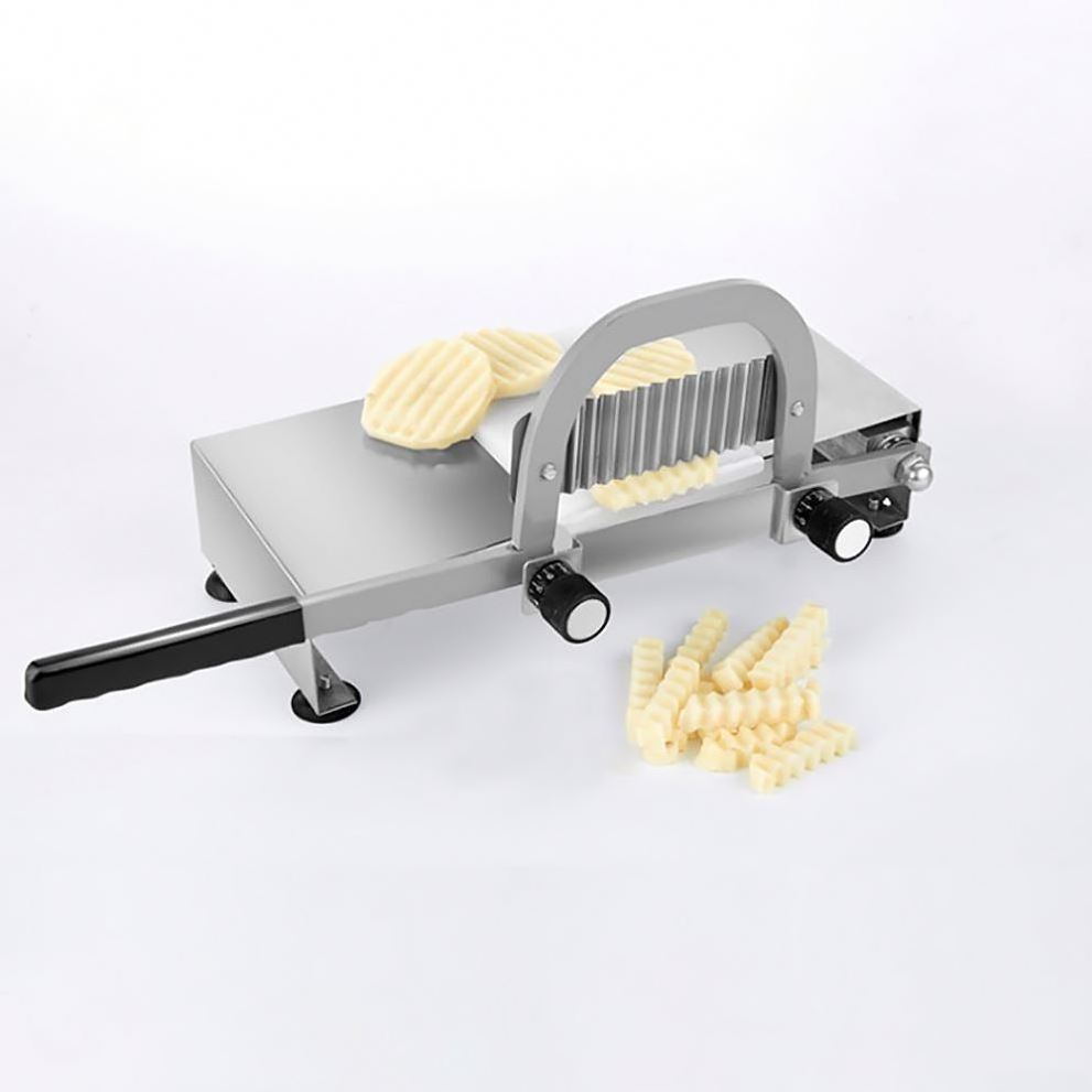 French Fry Cutter Professional Slicer Stainless Steel Cut French Fries Slicer Potato Flower Wavy Slicing Machine Crinkle Cutter